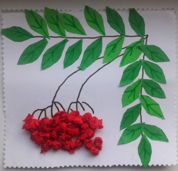 Ветка рябины Колдина аппликация