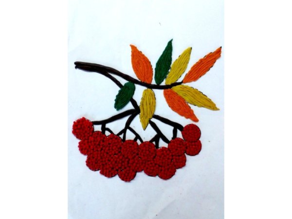 Аппликация ветка рябины