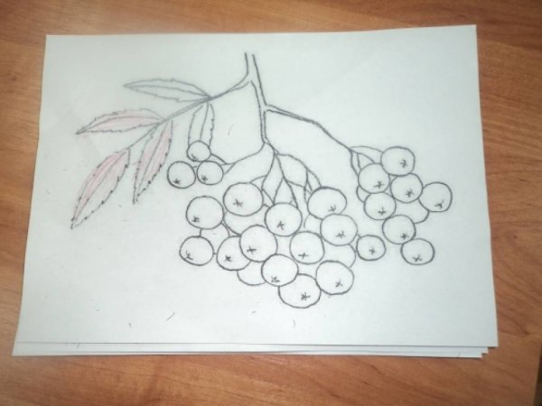 Аппликация ветка рябины