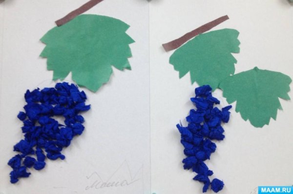 Поделка виноград из бумаги