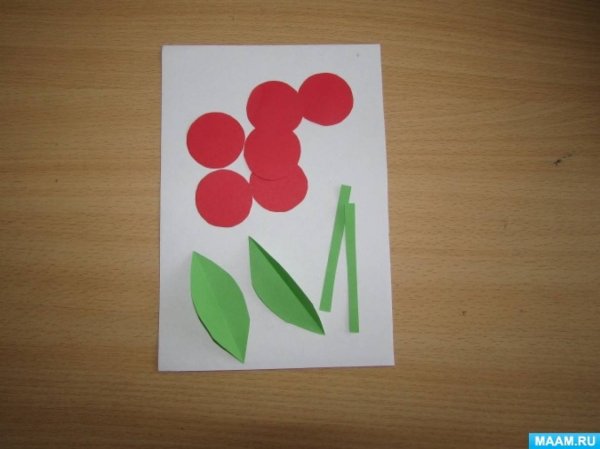 Аппликация вишня объемная