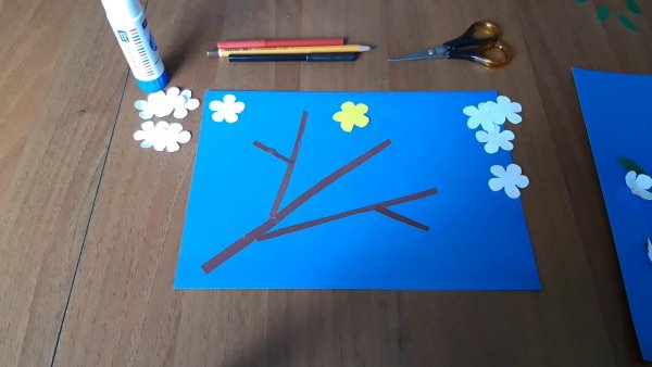 Поделка на 9 мая ветка вишни