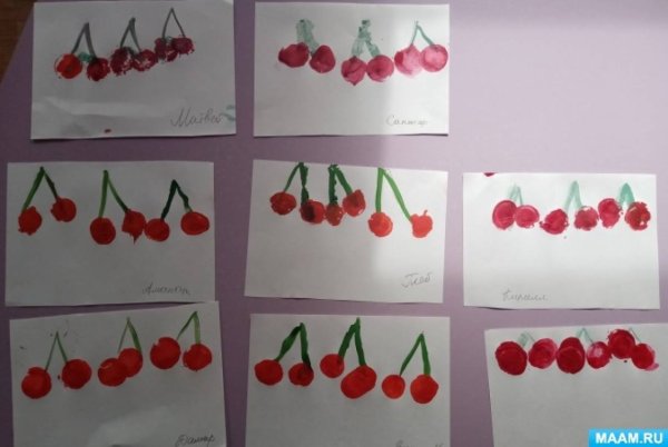 Рисование Вишенка в средней группе