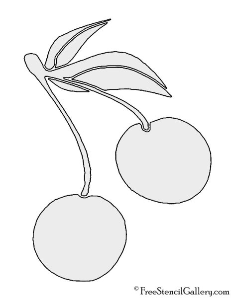 Трафарет Вишенки для вырезания