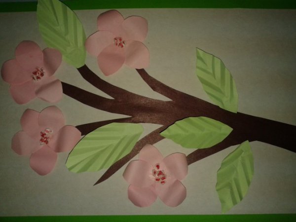 Весенняя ветка аппликация