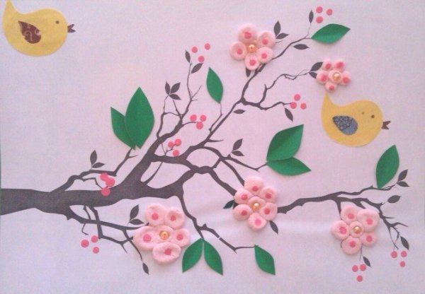 Аппликация на весеннюю тему