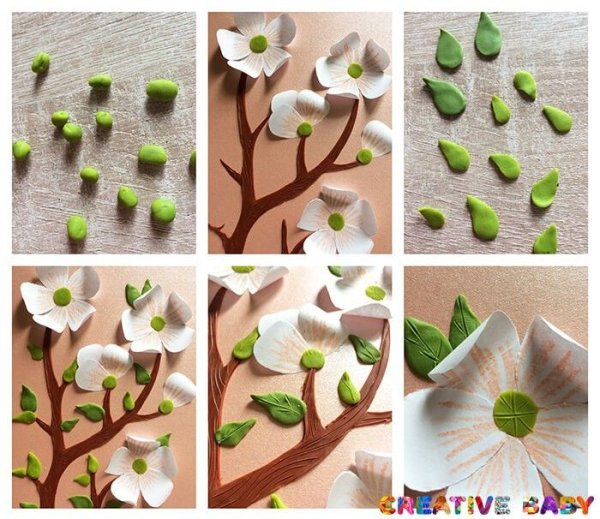Веточка яблони своими руками из бумаги