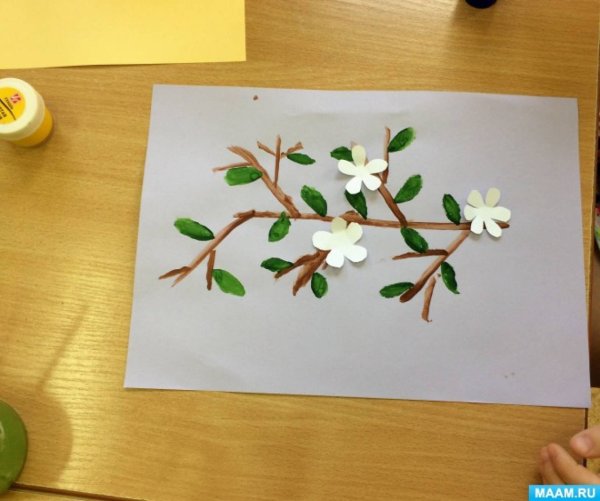 Аппликация ветка яблони