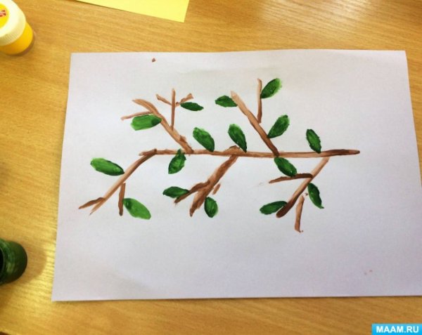 Весенняя ветка аппликация