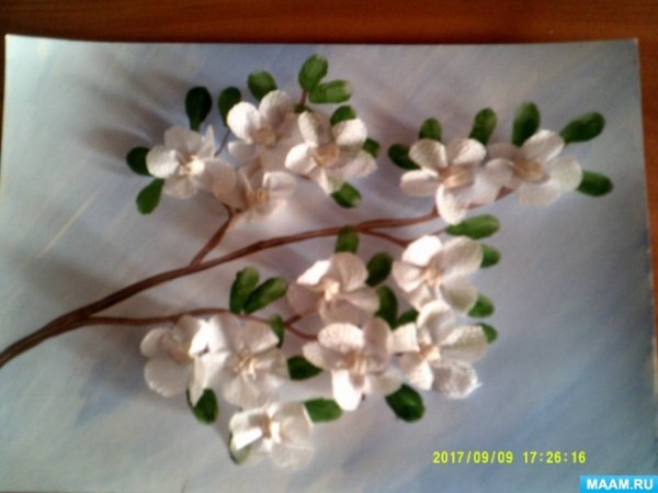 Аппликация Цветущая веточка яблони