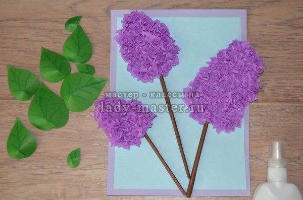 Поделка сирень из салфеток