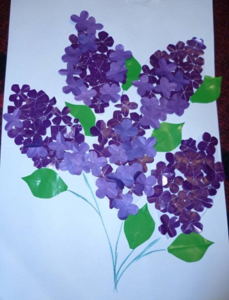 Аппликация ветка сирени