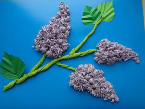 Объемная аппликация сирень