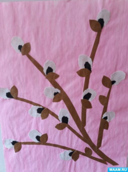 Обрывная аппликация Верба