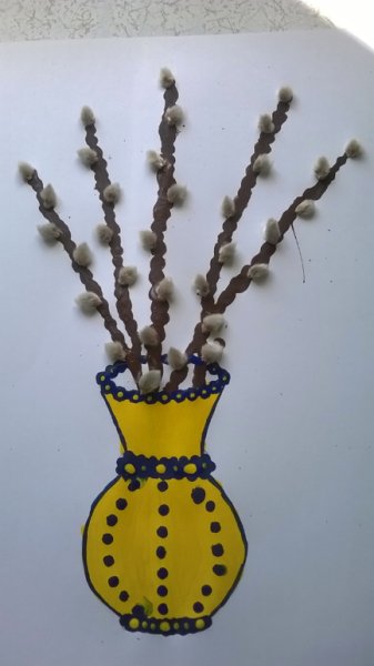Ваза с вербой поделка
