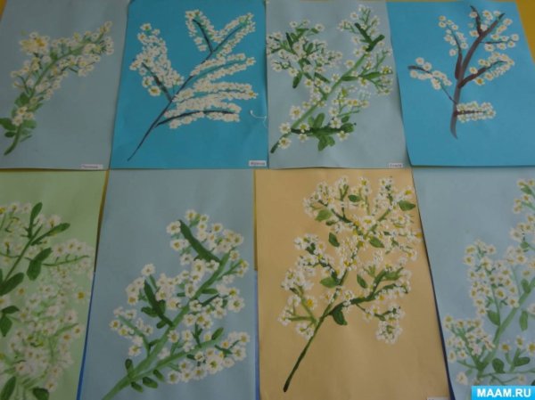 Черемуха из салфеток