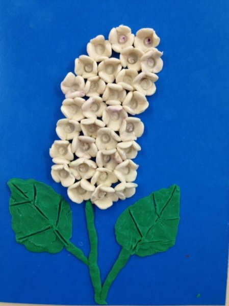 Ветка сирени из пластилина