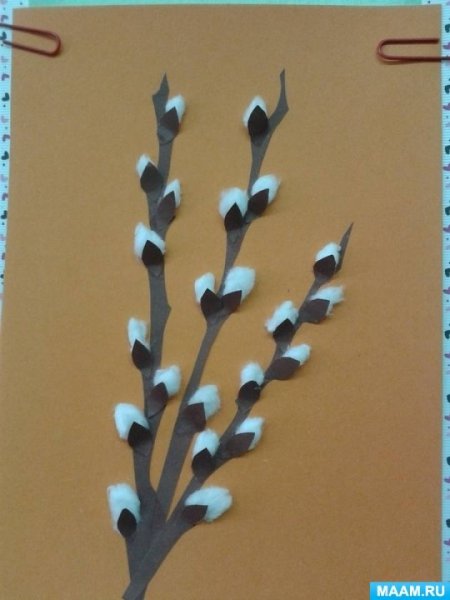 Веточка вербы аппликация