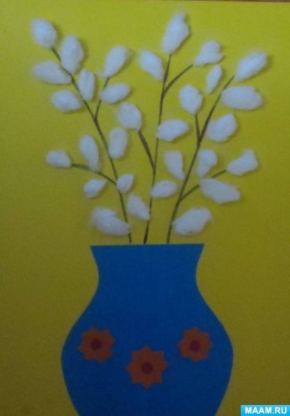 Веточка вербы аппликация