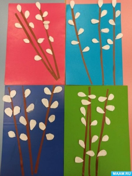 Верба пластилинография средняя группа