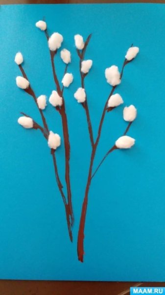 Ветка вербы из бумаги