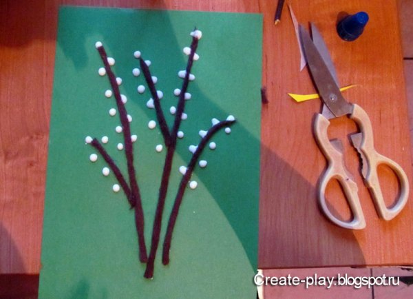 Верба аппликация для детей