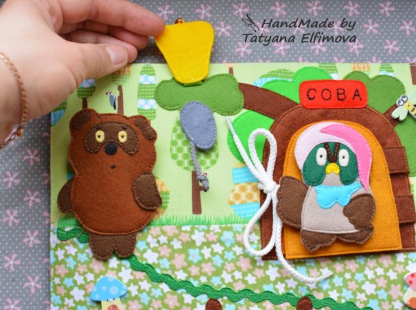 Поделка из фетра Винни пух композиция