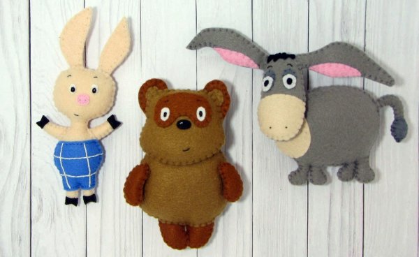 Ослик из фетра