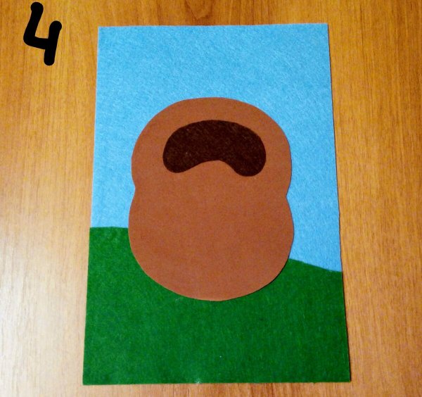 Аппликация Винни пух из цветной бумаги