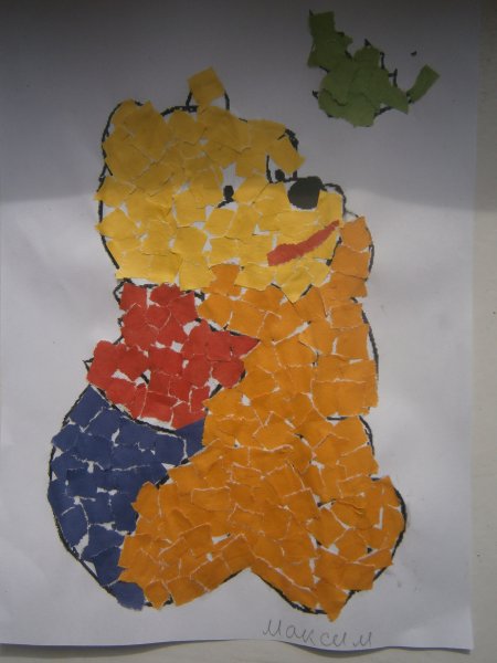 Обрывная аппликация Винни пух