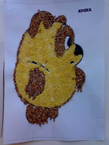 Аппликация из семян и круп