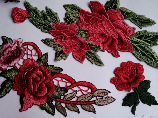 Вышивка цветки аппликация