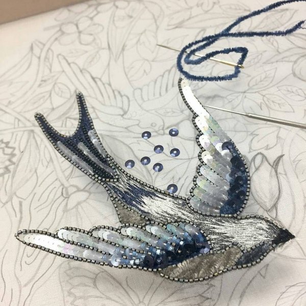 Вышивка бисером птицы