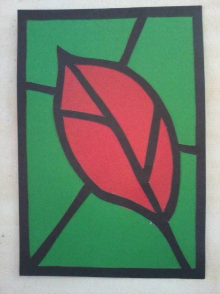 Витражная аппликация из бумаги