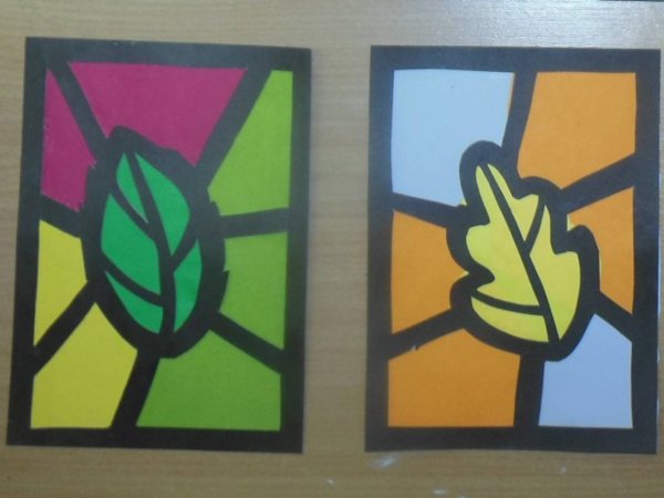 Витраж из цветной бумаги для детей