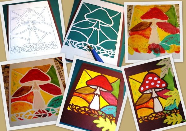 Витраж на картоне