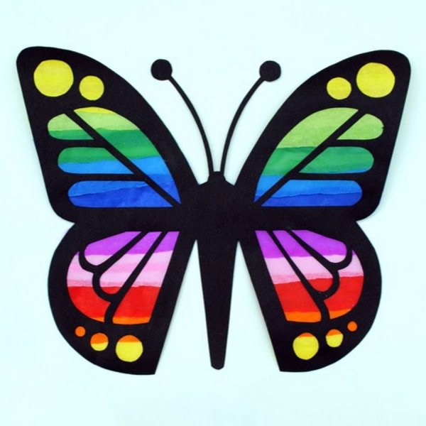 Бабочка из цветной бумаги для детей