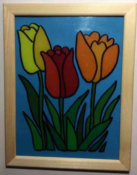 Аппликация пластилином на стекле