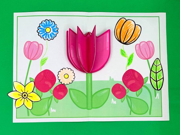 Аппликация букет тюльпанов