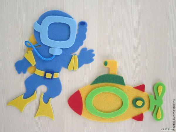 Фоторамка космонавт из фетра