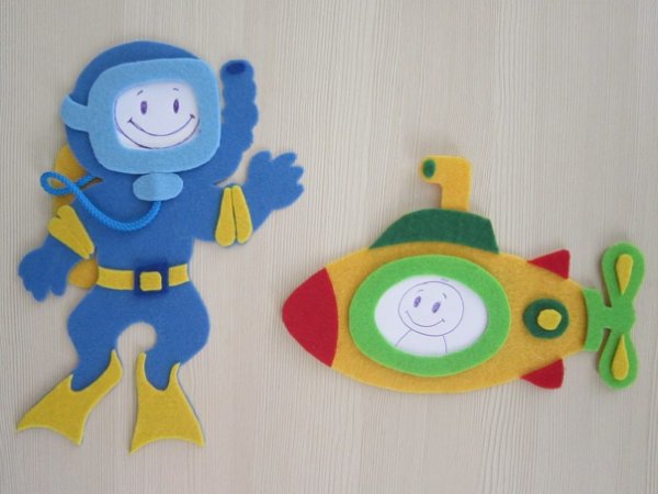 Фоторамка космонавт из фетра