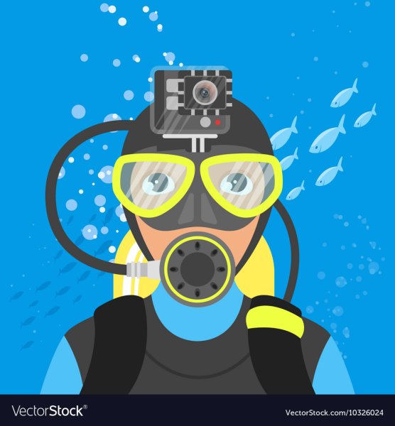 Аквалангист вектор