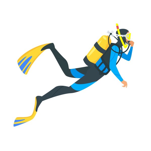 Аквалангист мультяшный