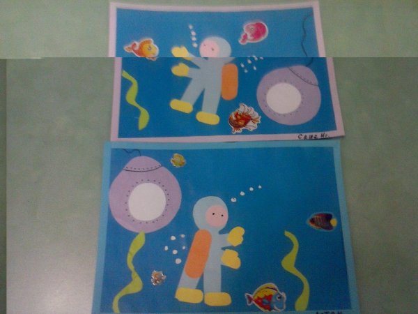 Аппликация аквалангисты в подготовительной группе