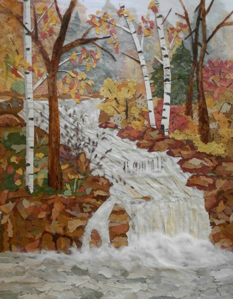 Осенний пейзаж из природного материала