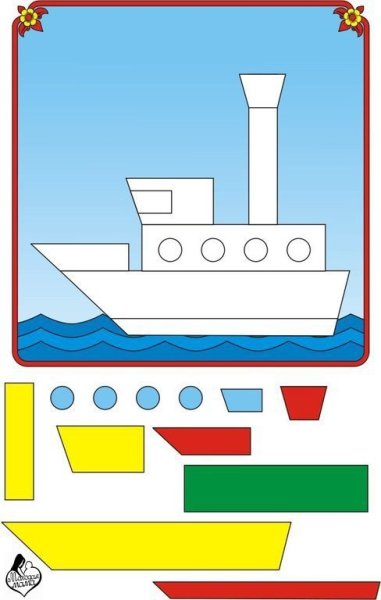 Корабль аппликация для детей