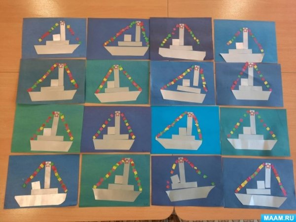 Аппликация корабль