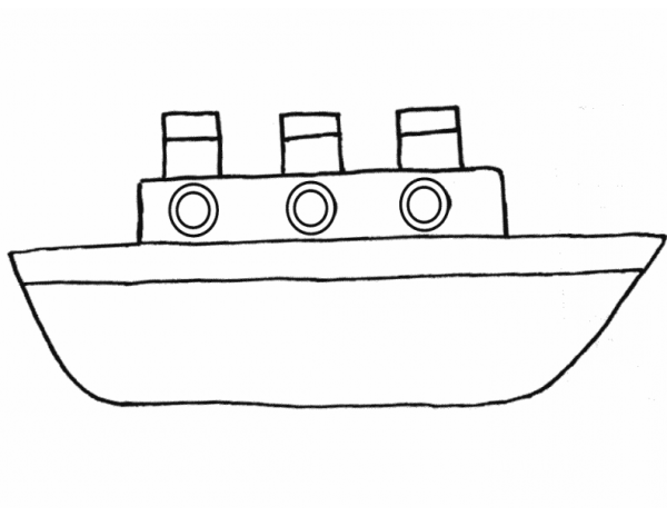 Корабль раскраска для малышей