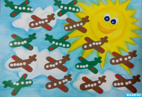 Коллективная аппликация к 23 февраля