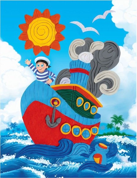 Пластилинография корабль